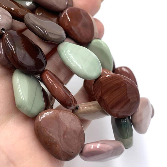 New Old Stock Jay King DTR Multi Color Jasper Sterling Silver 3 Strand Necklace - Picture 3 of 9